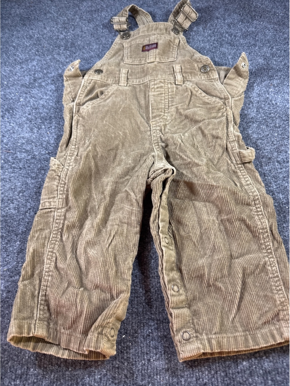 Old Navy Baby 18-24M Tan Corduroy Bib Overalls Cargo Pants